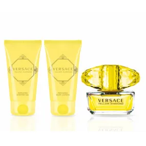 1,0 Versace Yellow Diamond Coffret cadeau 50 ml EDT + 50 ml Gel douche + 50 ml Lotion pour le corps