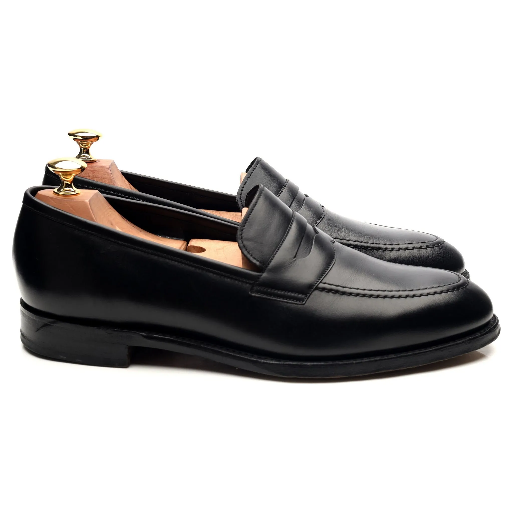 1880 'Whitehall' Black Leather Loafers UK 9 F