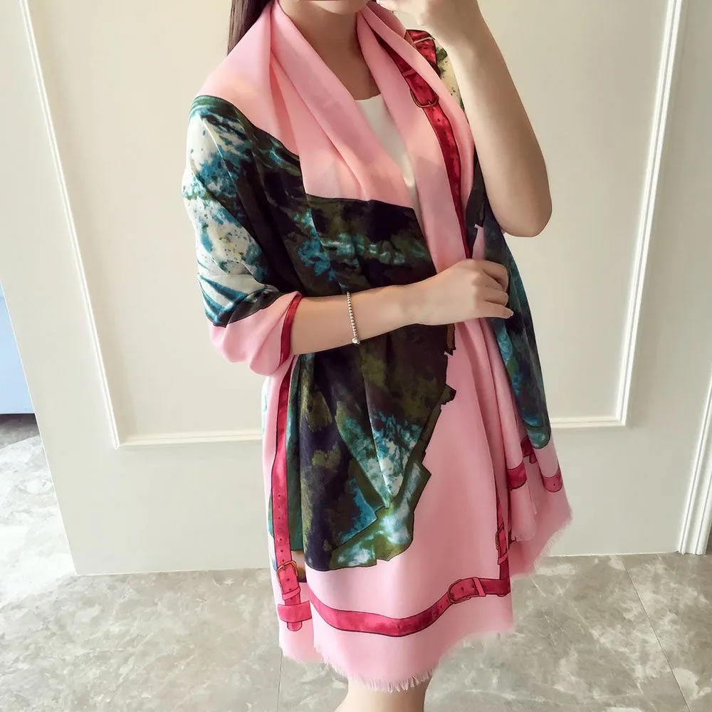 190*95cm Women Scarf Lady Painted Soft Long Wraps Shawl Cotton Shawls Scarves Scarf