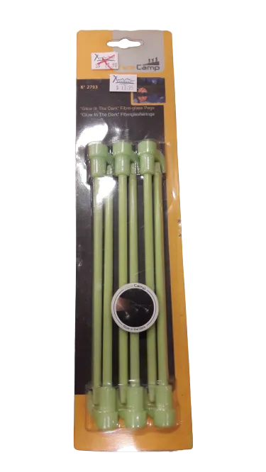 ACECAMP 2793 GLOW IN THE DARK FIBRE GLASS PEGS 20CM 6PCS/PACK