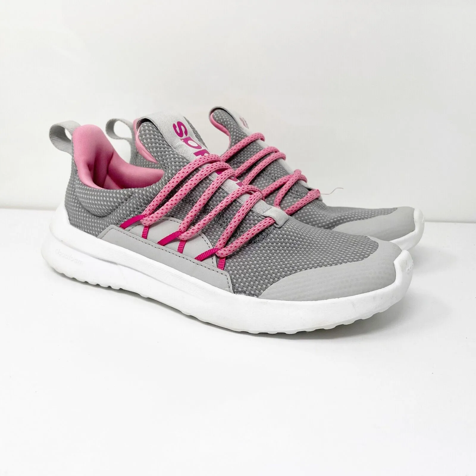 Adidas Girls Lite Racer Adapt 5.0 GW4164 Gray Running Shoes Sneakers Size 5