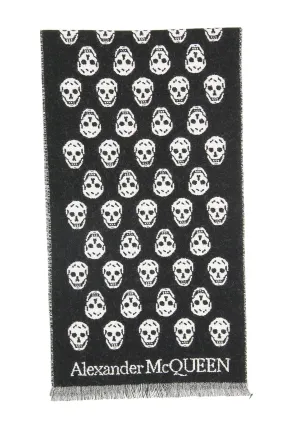 Alexander mcqueen skull reversible scarf 624425 4200Q BLACK IVORY