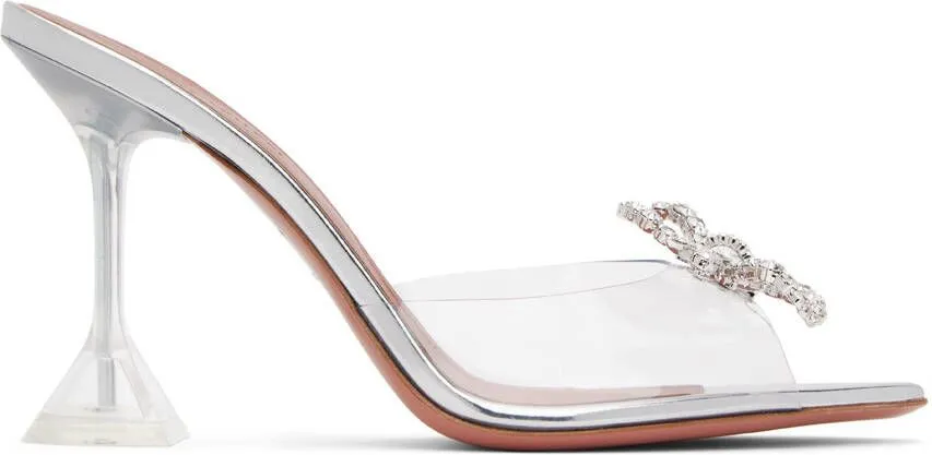 Amina Muaddi Transparent Rosie Glass Sling Heeled Sandals