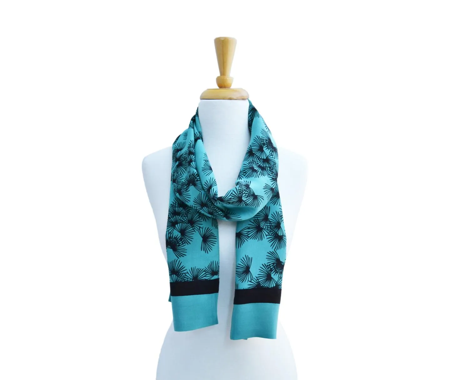 Aqua Pine Silk Scarf