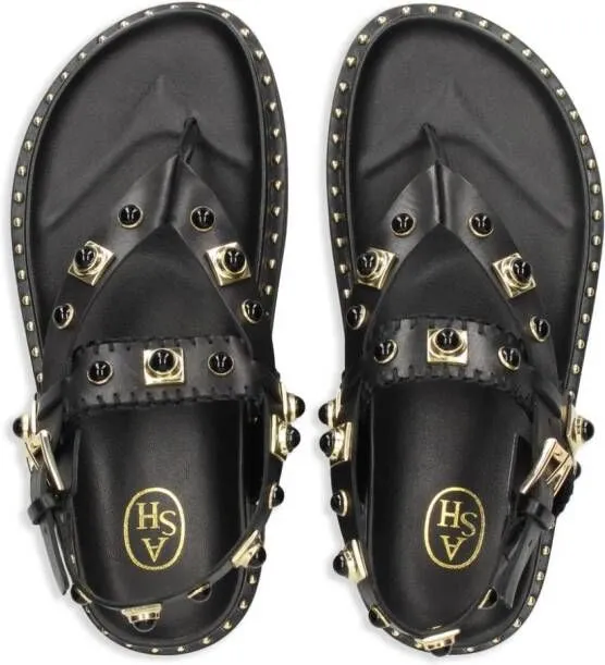 Ash Uteca stud-embellished leather sandals Black