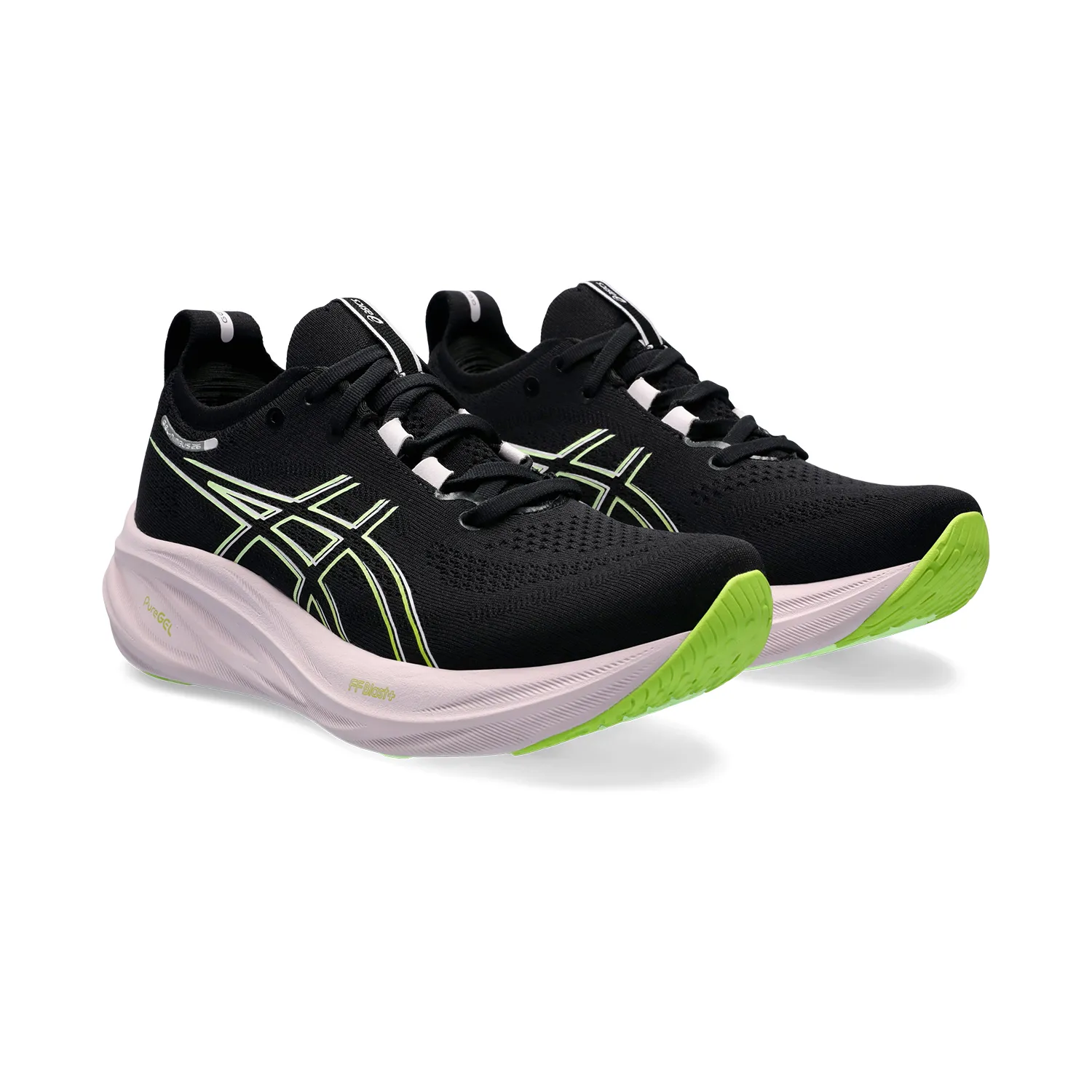 Asics Gel Nimbus 26  Black/Neon Lime