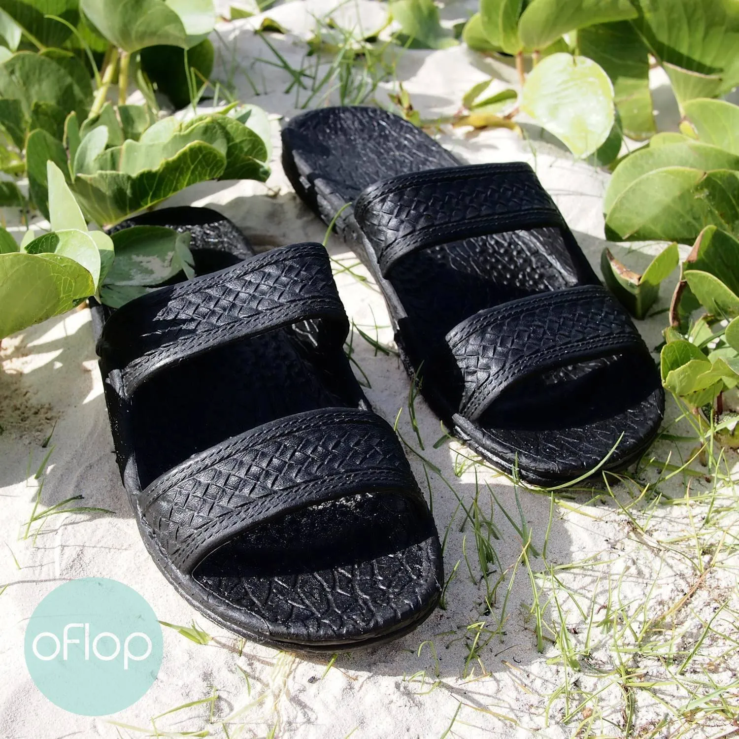 Black Classic Jandals ® -- Pali Hawaii Hawaiian Jesus Sandals