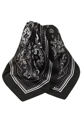 Black Satin Bandana Scarf