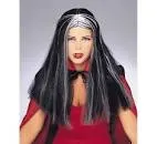 Black Witch Wig with White Streak 50703