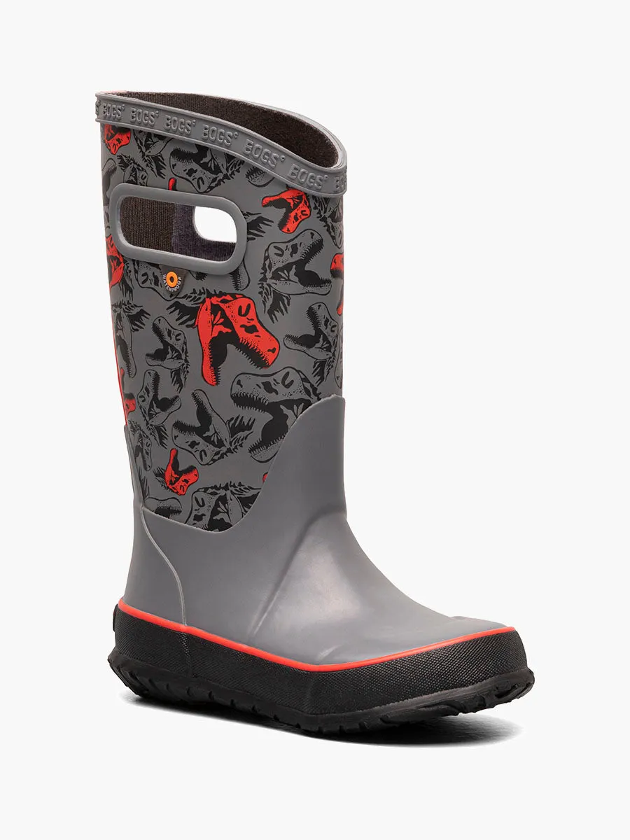 Bogs- Rain Boot Cool Dinos Gray For Kids