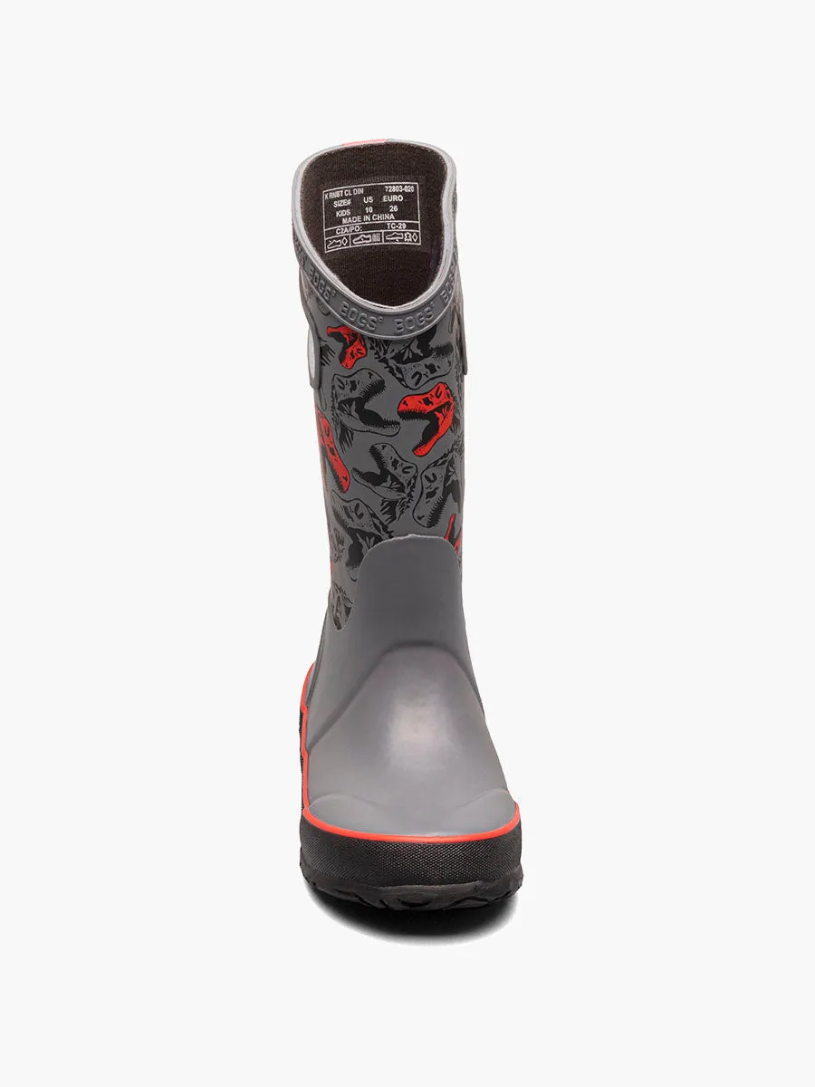 Bogs- Rain Boot Cool Dinos Gray For Kids