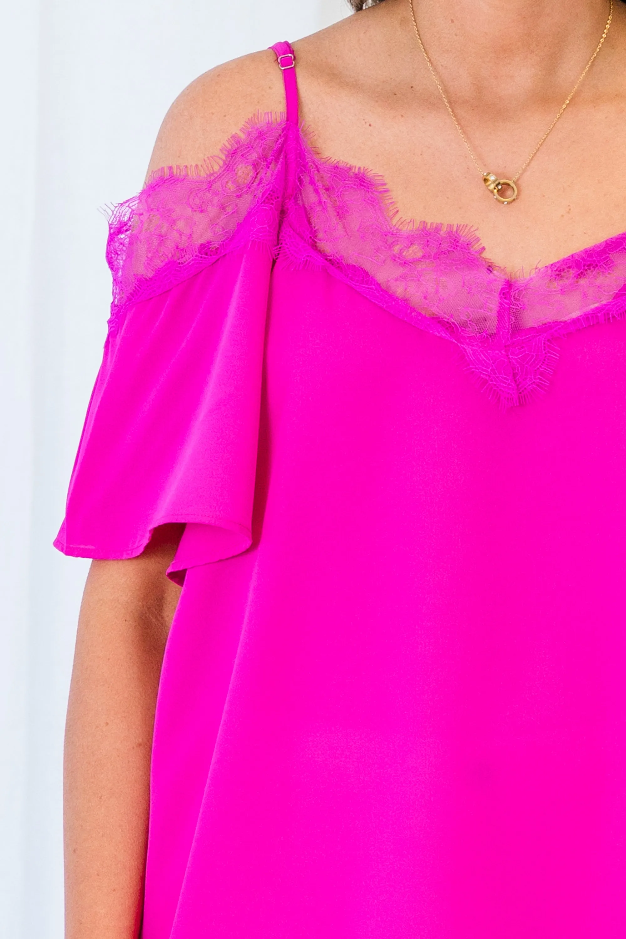 Born Beautiful Blouse, Fuchsia