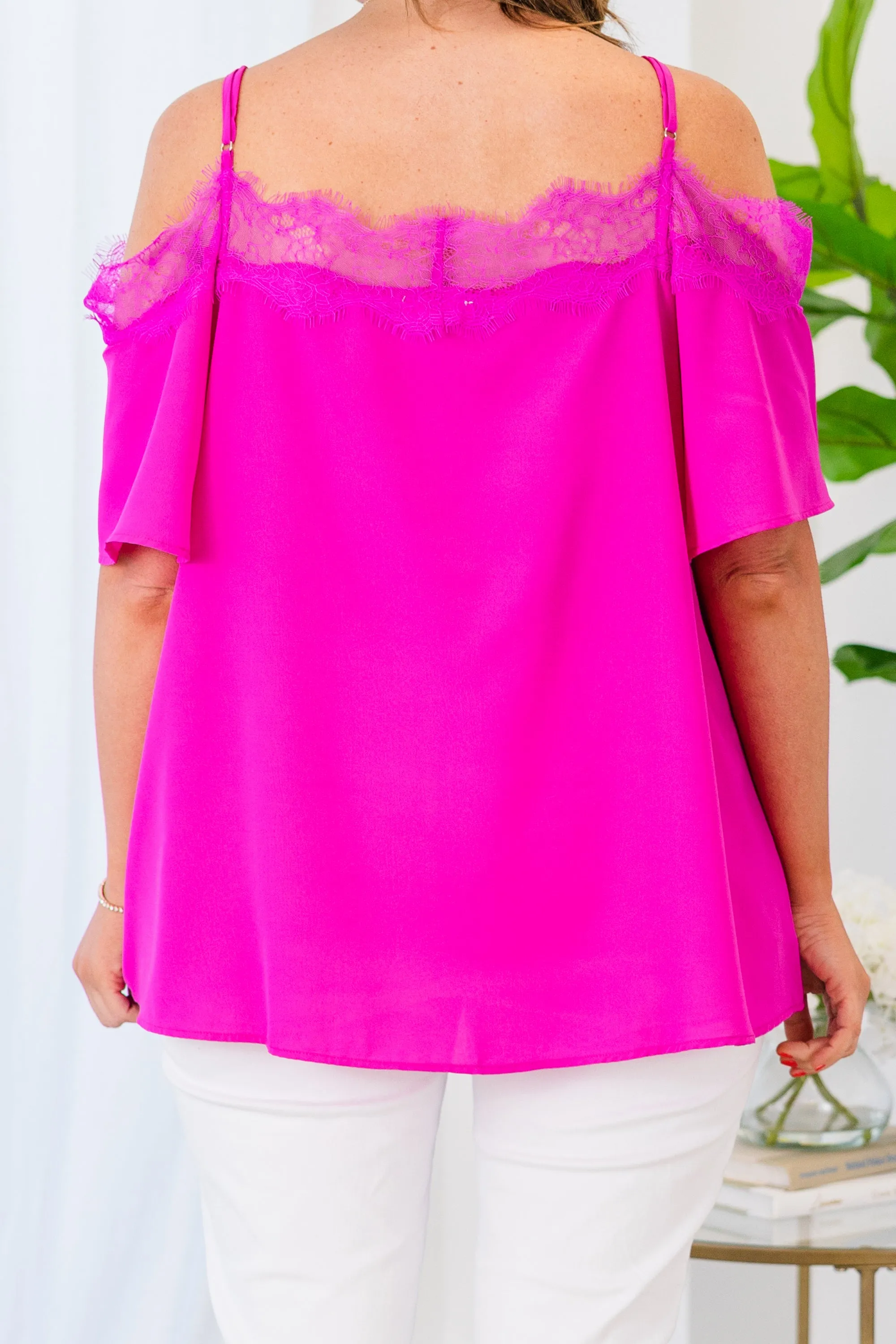 Born Beautiful Blouse, Fuchsia