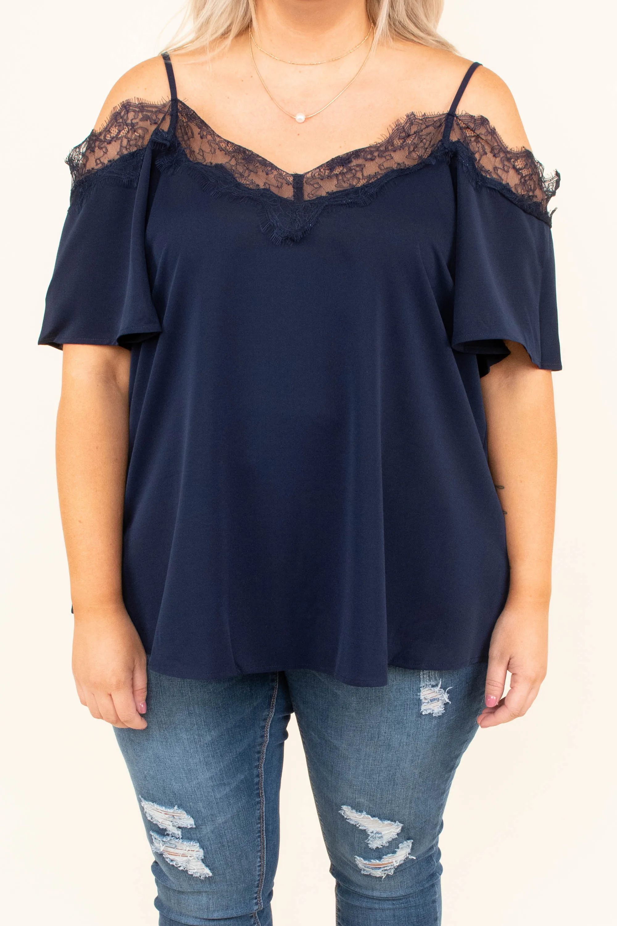 Born Beautiful Blouse, Navy