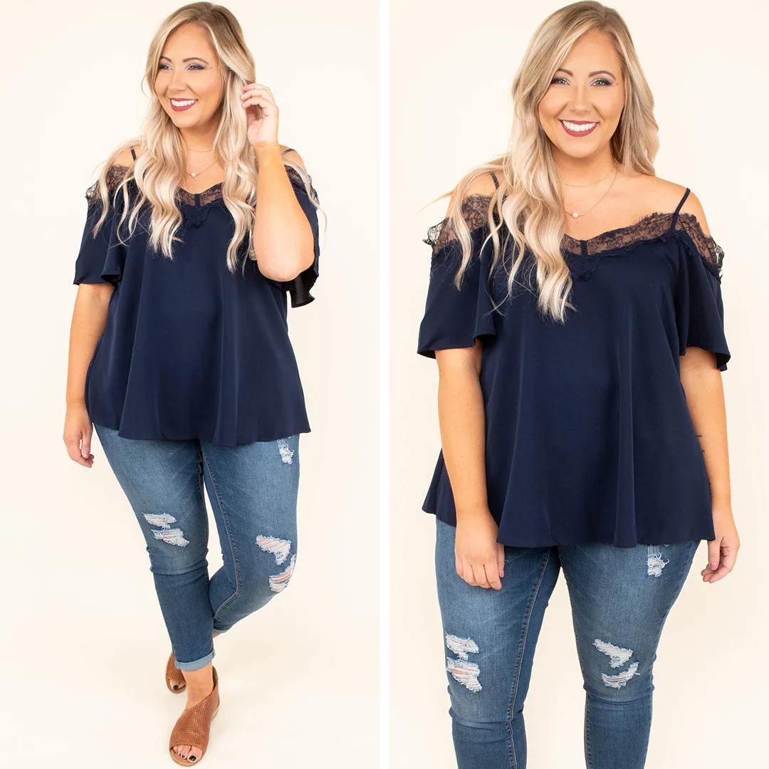 Born Beautiful Blouse, Navy