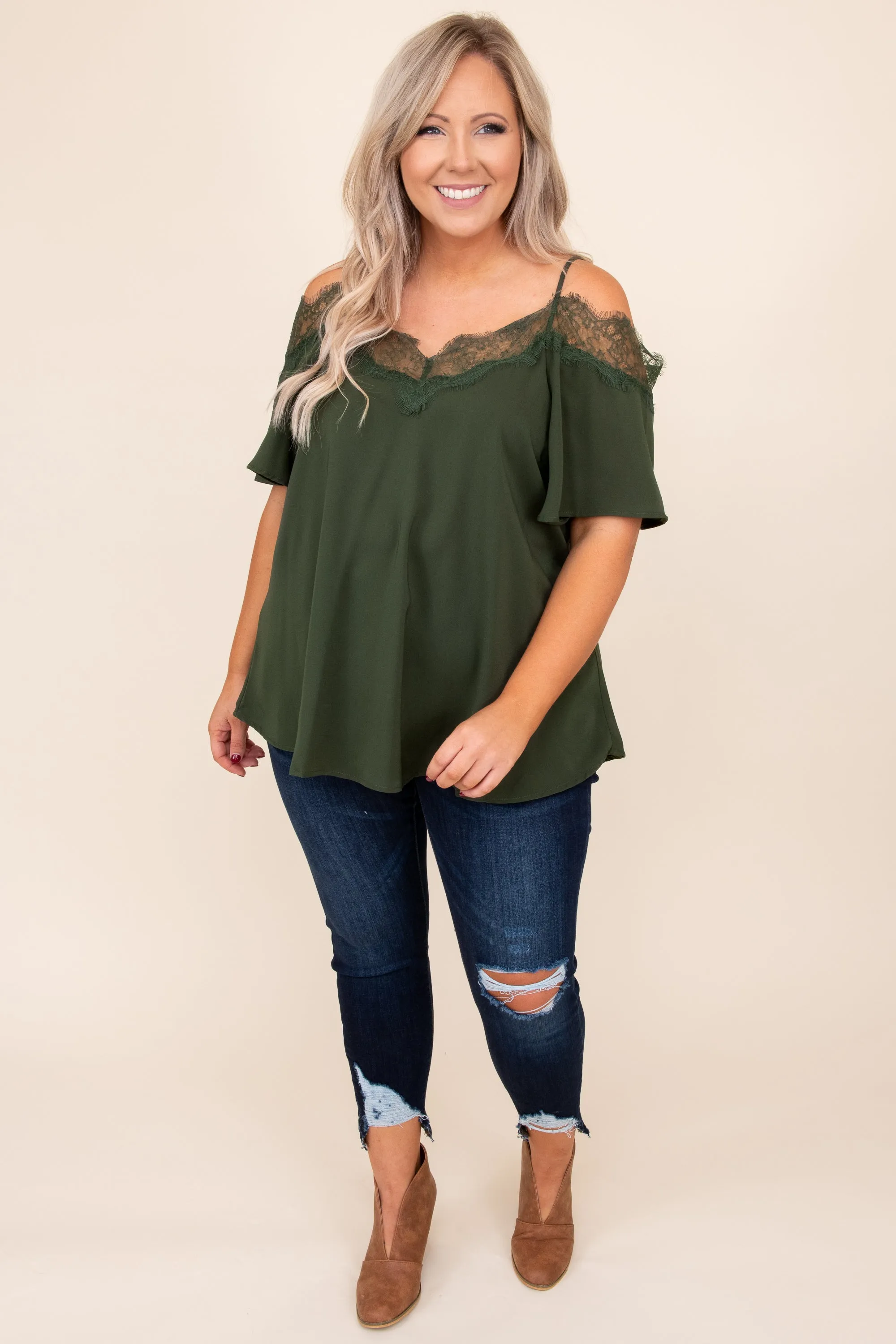 Born Beautiful Blouse, Olive