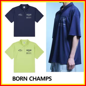 Born Champs  |Unisex Street Style Plain Short Sleeves Logo Tops