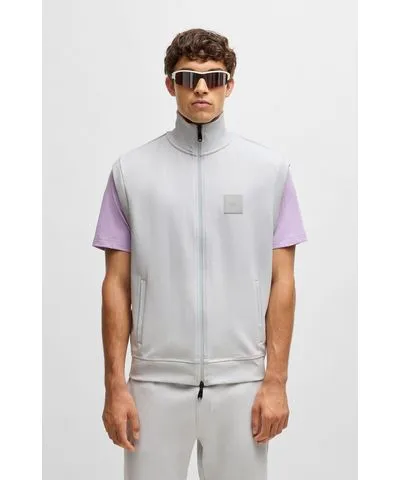 Boss Sleeveless zip-up sweatshirt in cotton