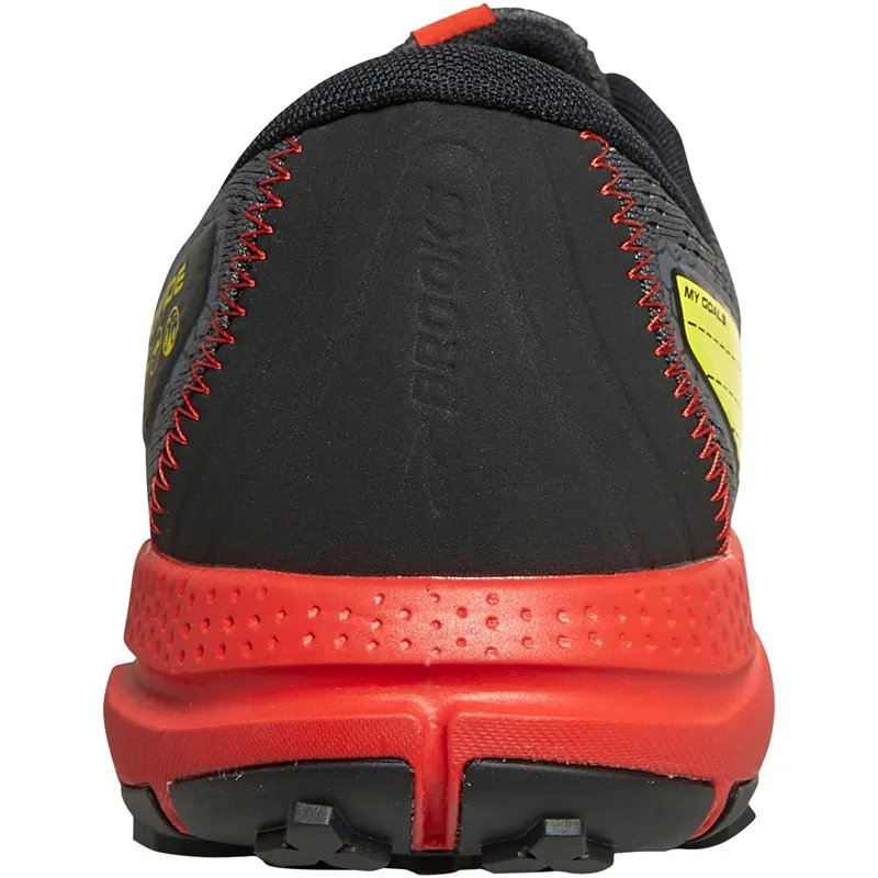 BROOKS Mens Divide 3 Road And Trail Neutral Running Shoes Black/Fiery Red/Blazing Yellow