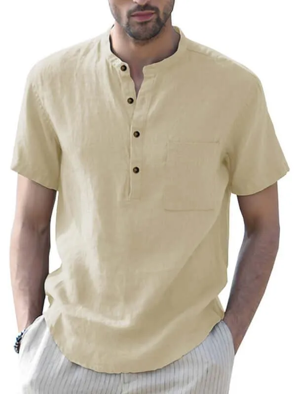 Buttoned Linen Shirt for Men