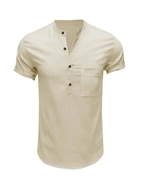 Buttoned Linen Shirt for Men