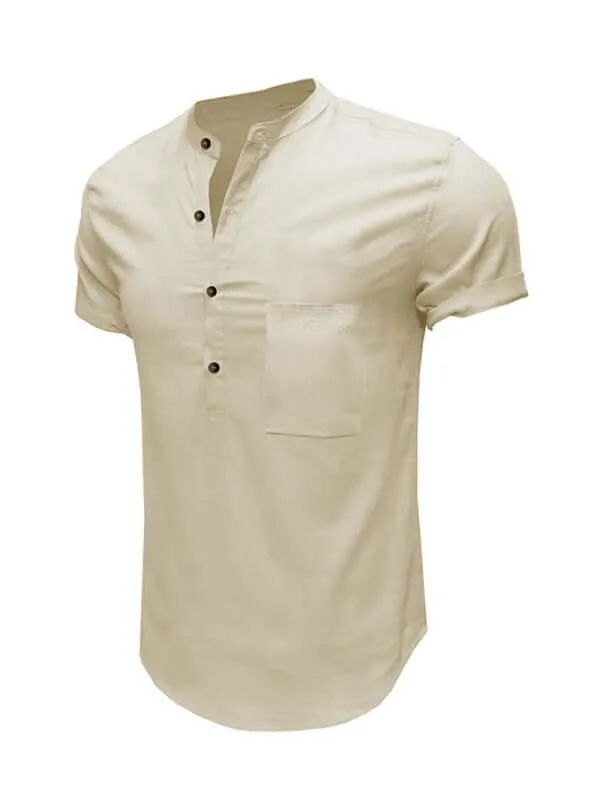 Buttoned Linen Shirt for Men