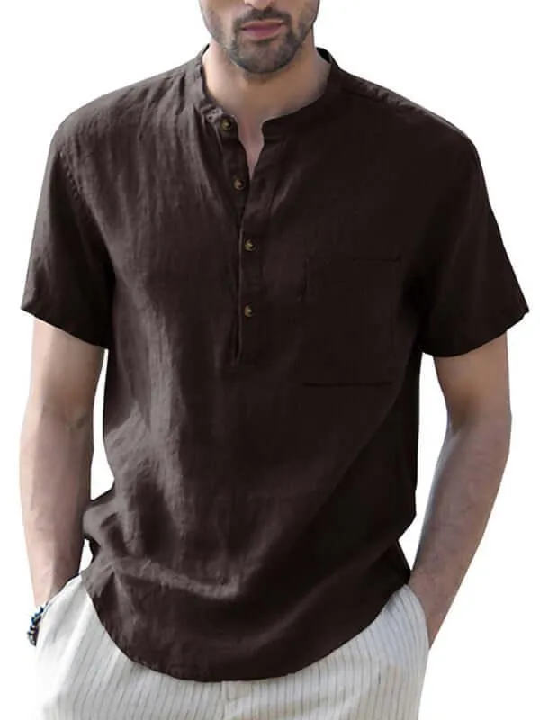 Buttoned Linen Shirt for Men