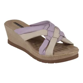 Caro Lavender Wedge Sandals