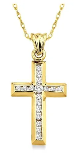 Channel Set Cross Diamond Pendant