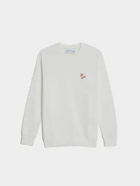 Chillax Fox Patch Classic Sweatshirt, Ecru