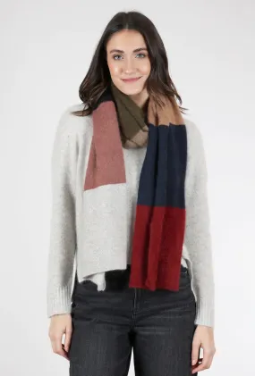 Colorblock Raccoon Scarf, Taupe Multi