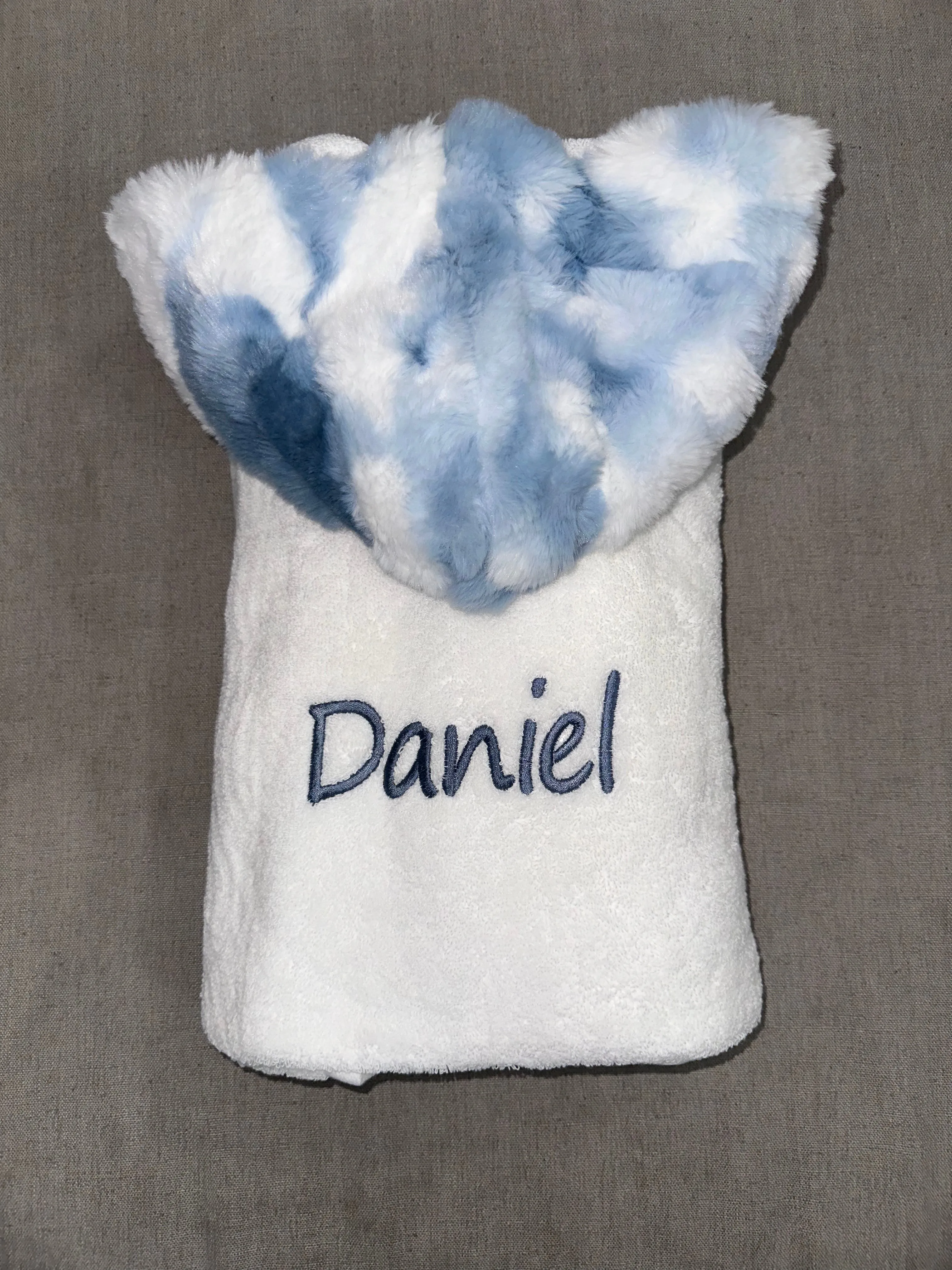 Confetti Blue/White Oversized Hooded Towel