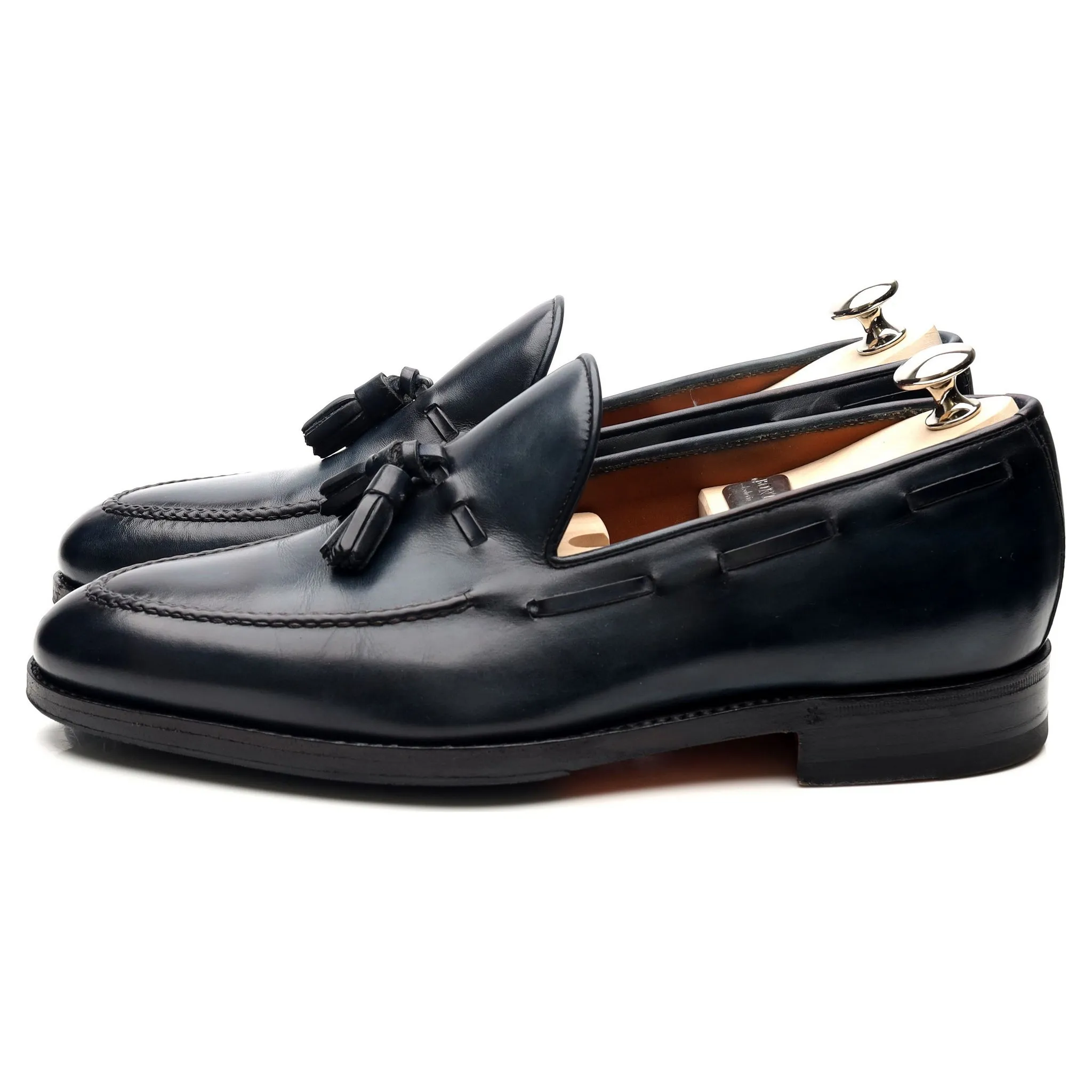 'Conte Max' Navy Blue Leather Tassel Loafers UK 6 EU 40