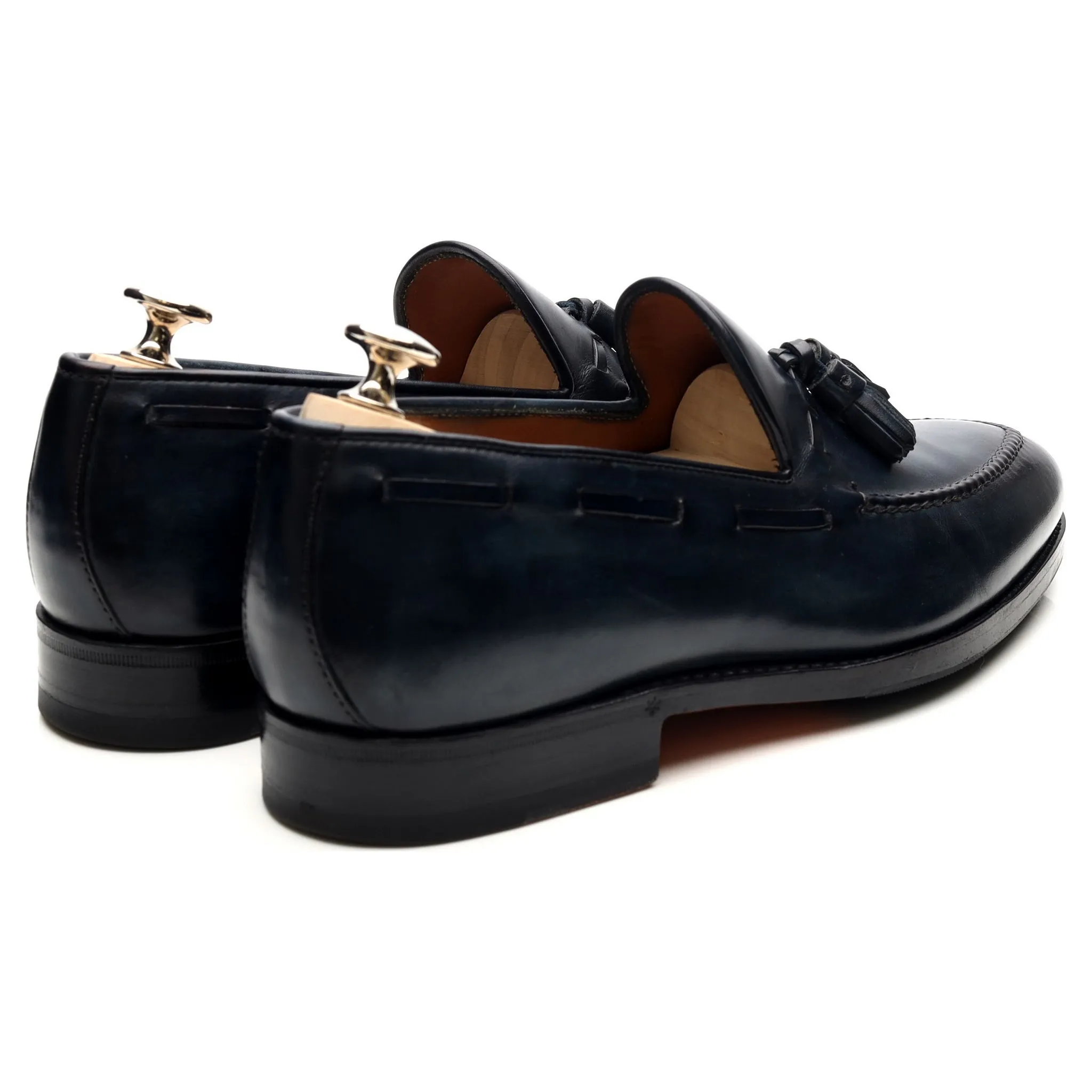 'Conte Max' Navy Blue Leather Tassel Loafers UK 6 EU 40