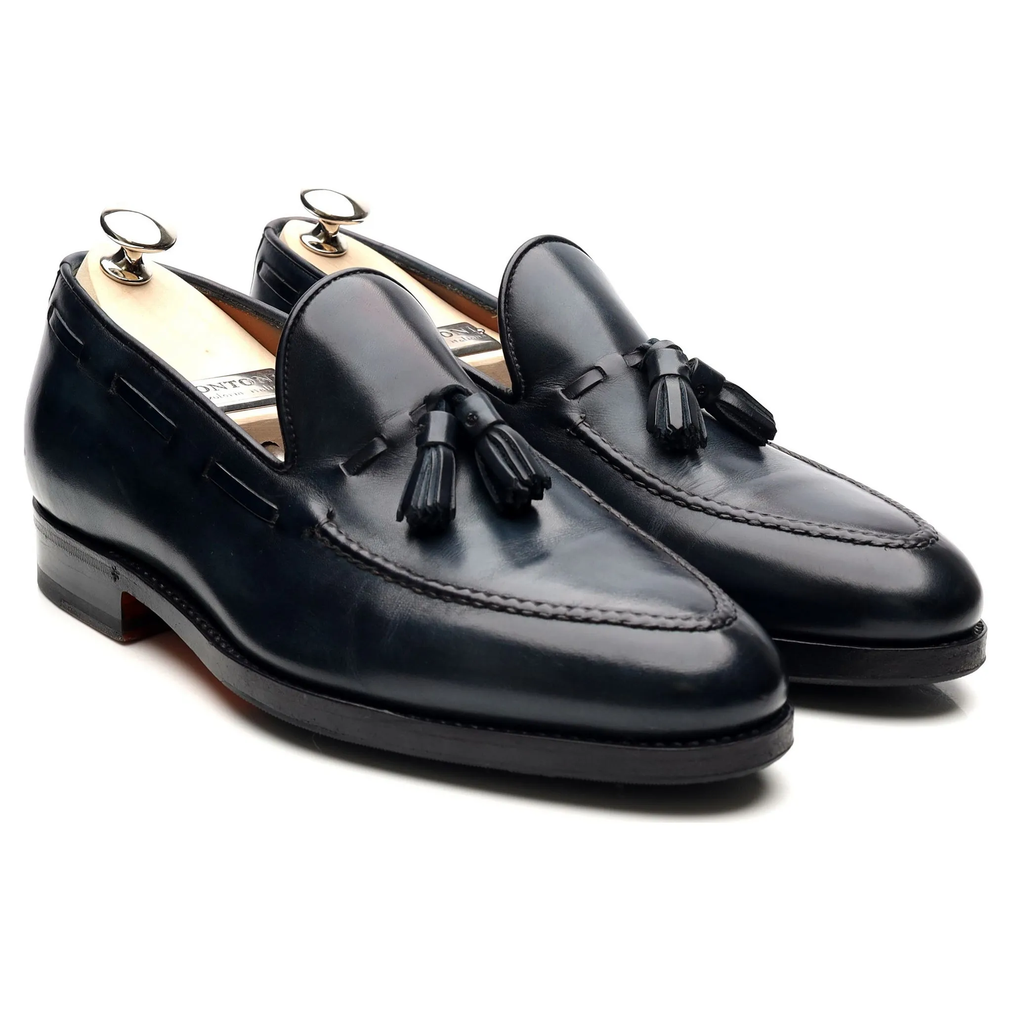 'Conte Max' Navy Blue Leather Tassel Loafers UK 6 EU 40