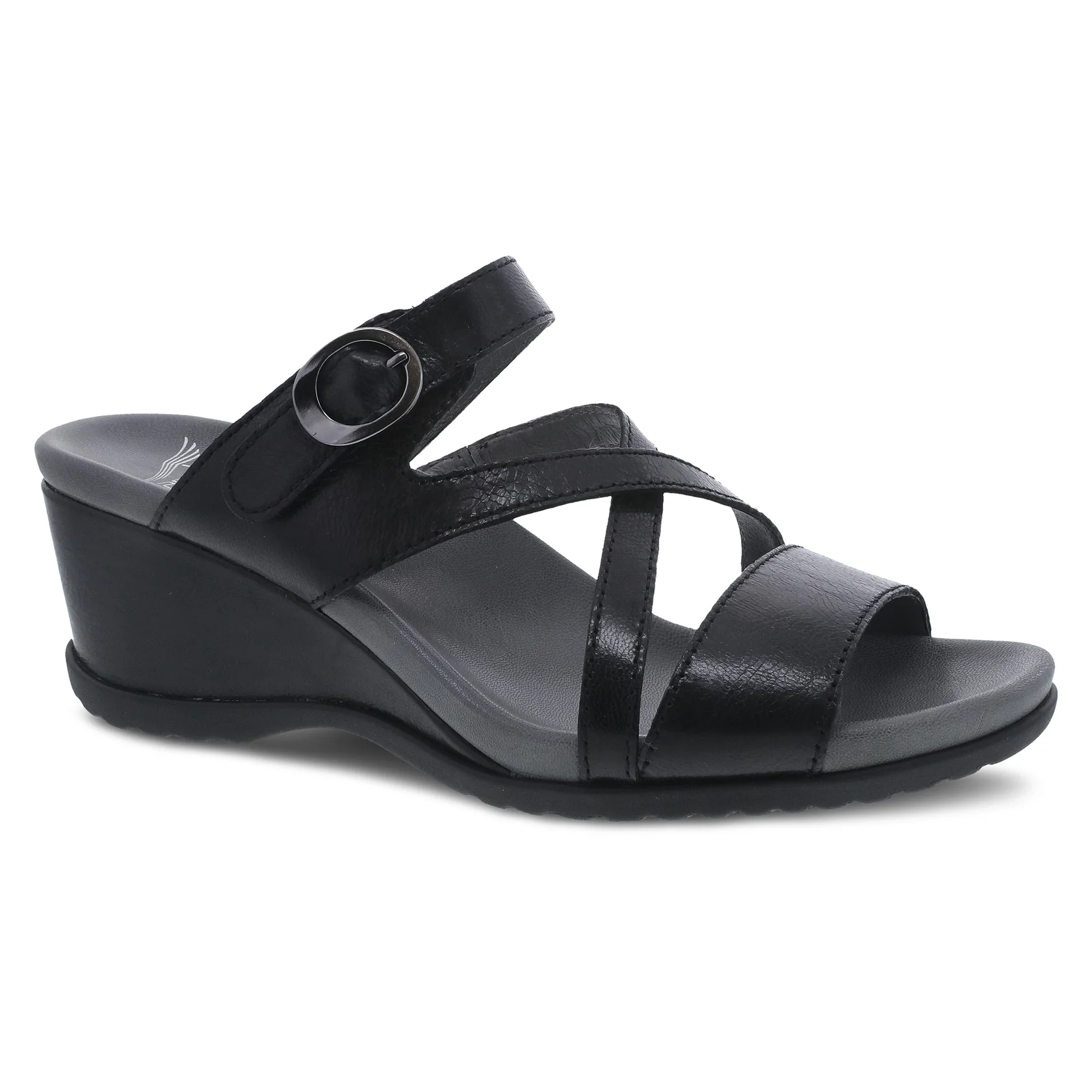 Dansko Women’s Ana Slip On Wedge Sandals-Black