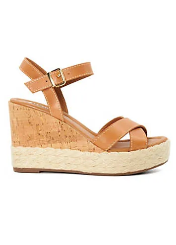 Dune London Kindest Tan Wedge Sandals | Grattan