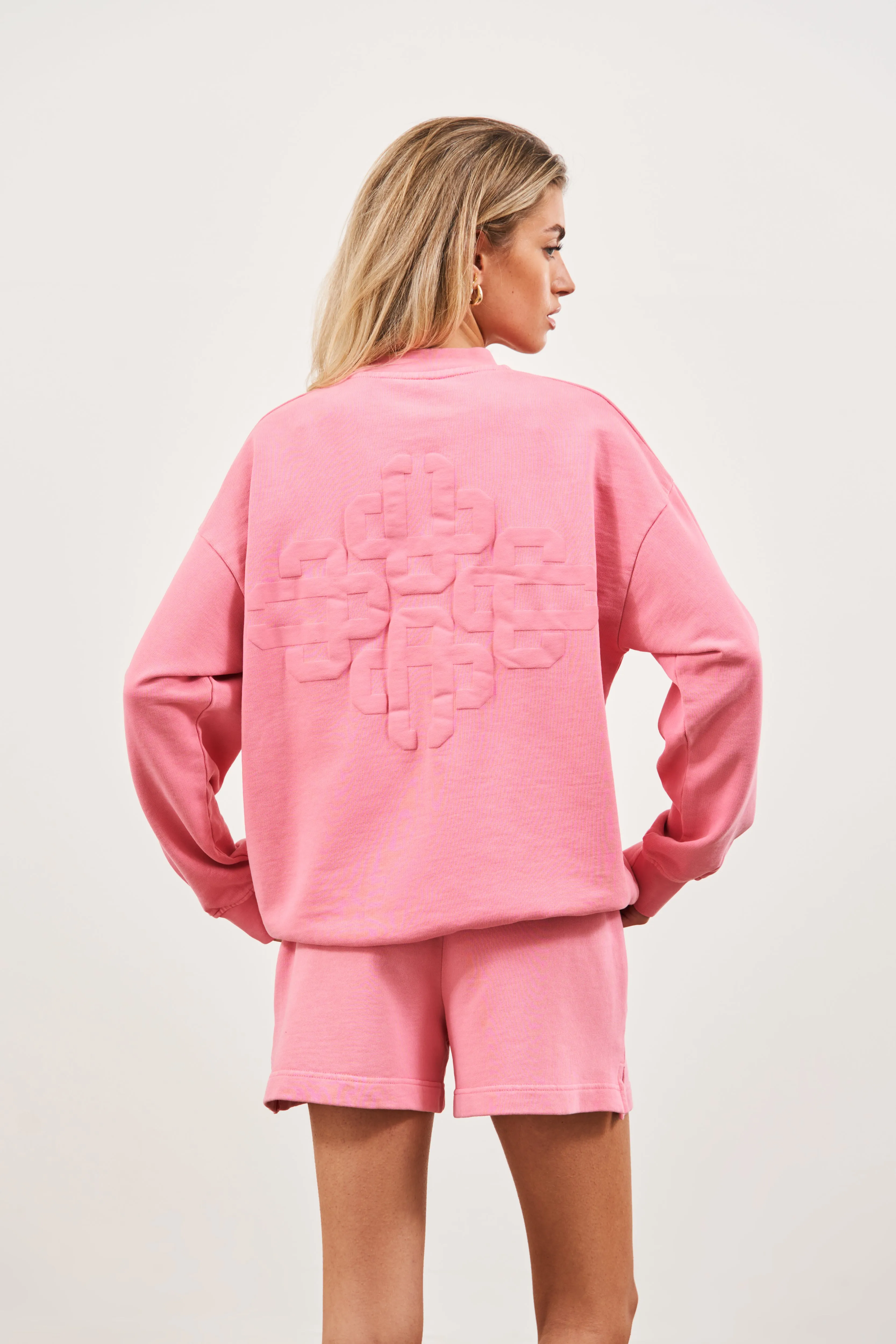 EMBLEM OVERSIZED SWEATSHIRT - PINK