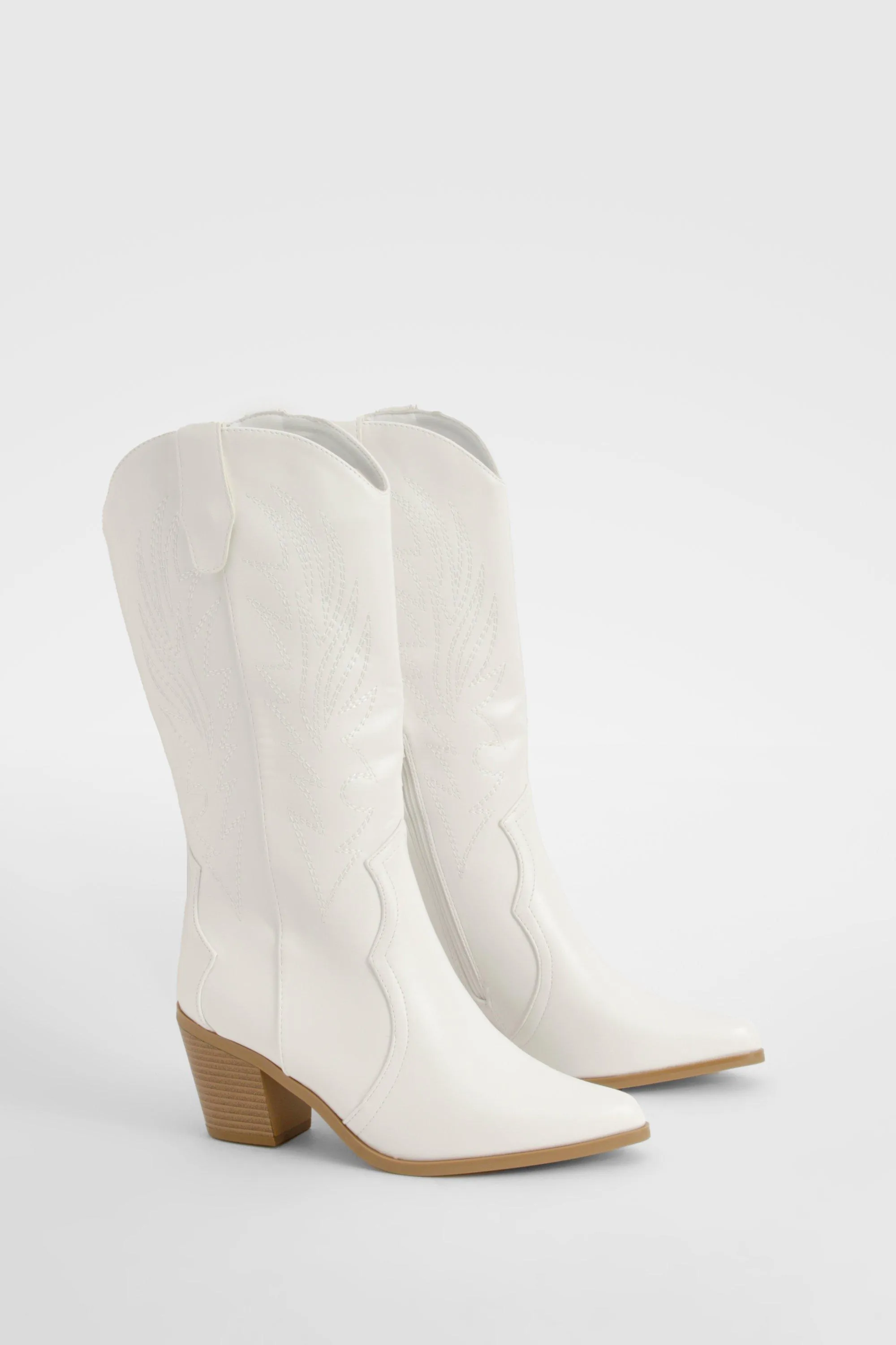 Embroidered Knee High Cowboy Boots