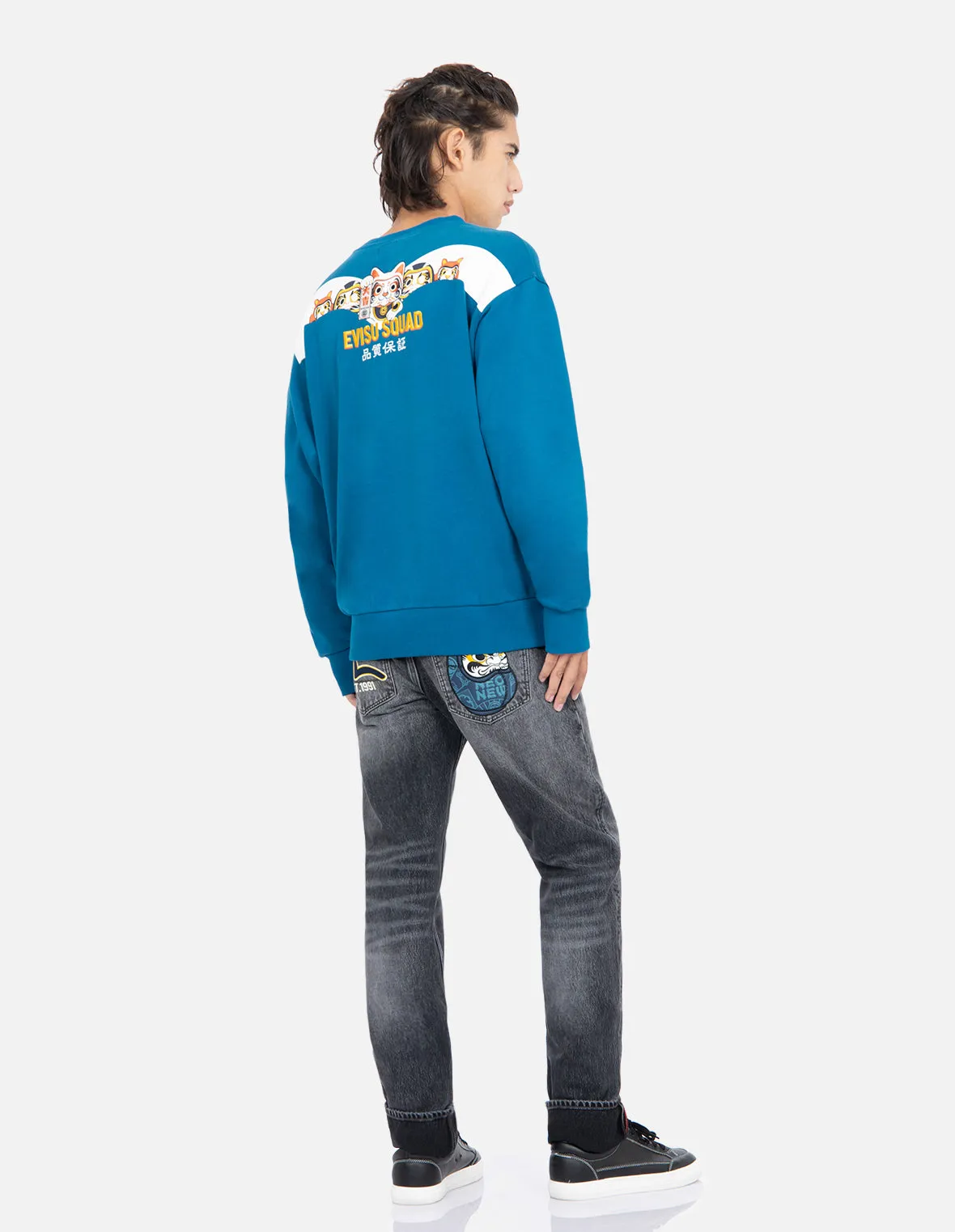 EVISU Squad Daicock Print Sweatshirt