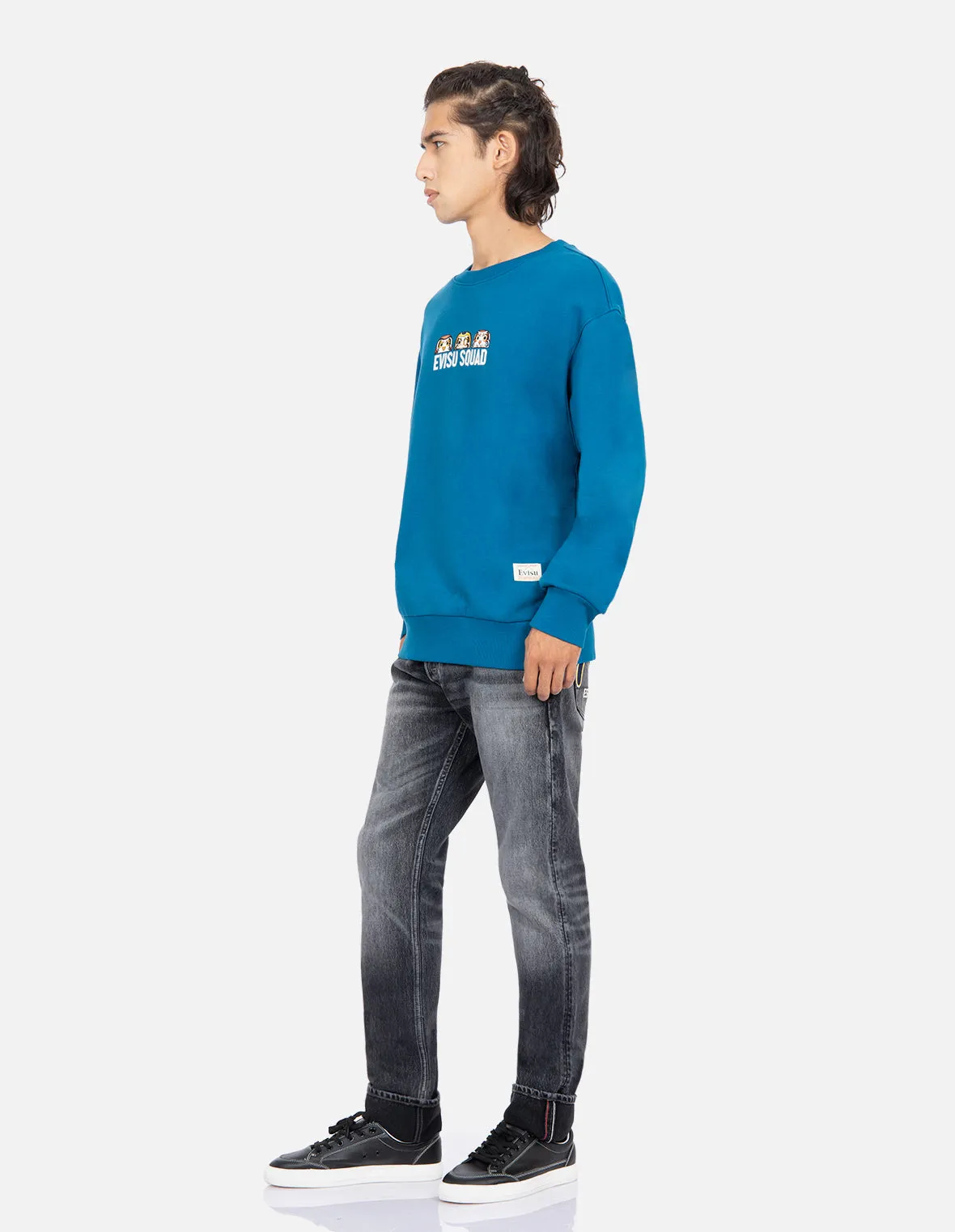 EVISU Squad Daicock Print Sweatshirt