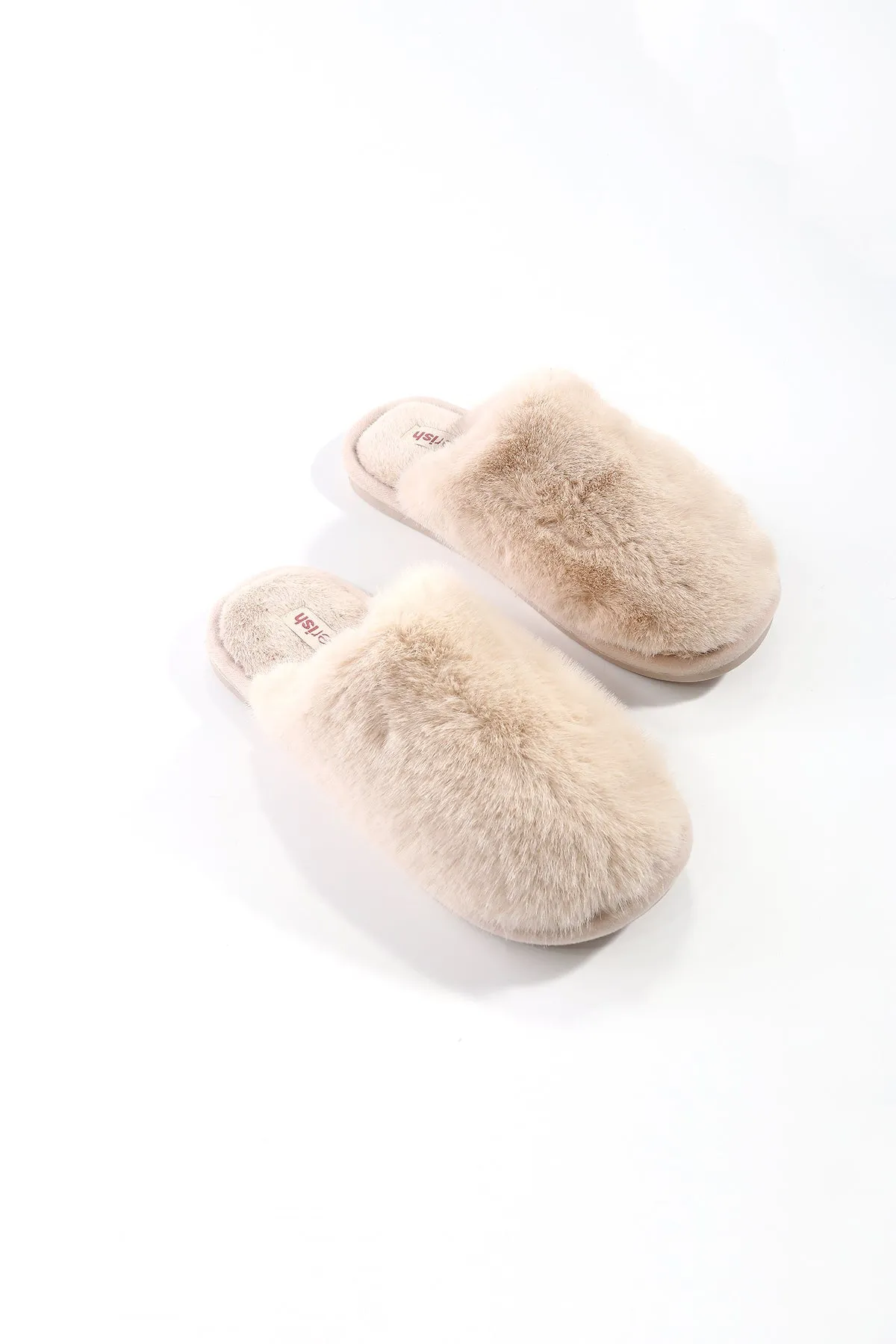 Extra Fluffy Cream Mule Slippers