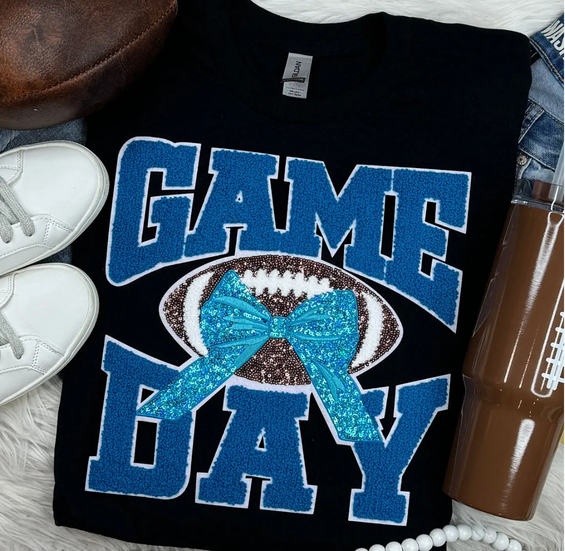 Game Day Bow Tee - Blue