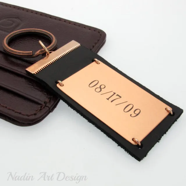 Gift for Husband - Leather Keychain for Men