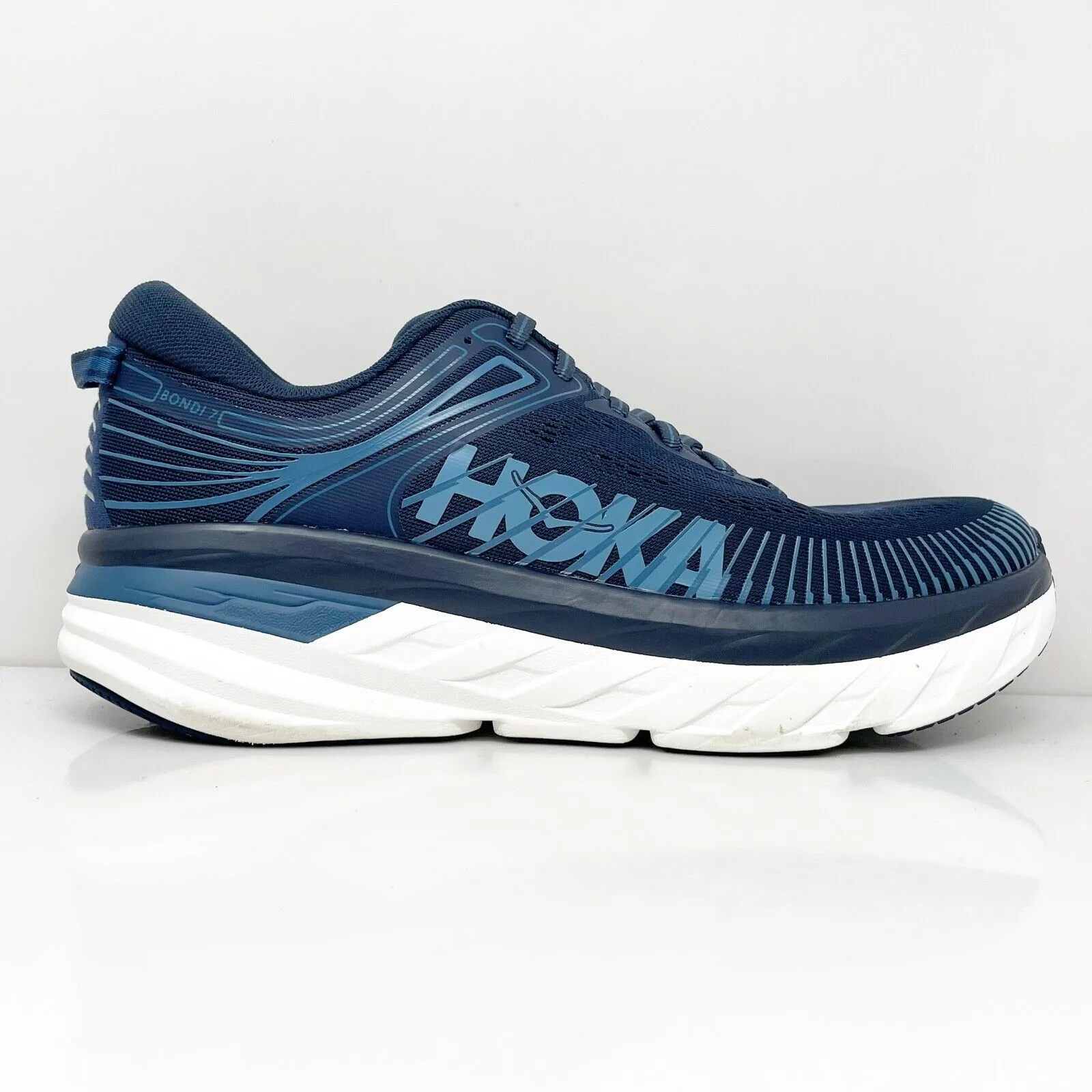 Hoka One One Mens Bondi 7 1110518 OTRS Blue Running Shoes Sneakers Size 10