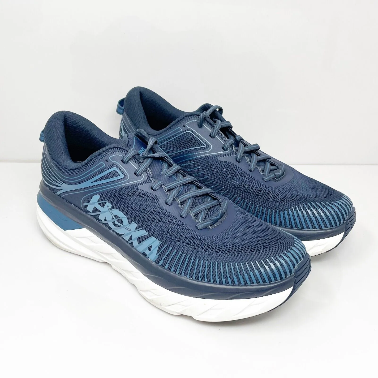 Hoka One One Mens Bondi 7 1110518 OTRS Blue Running Shoes Sneakers Size 10