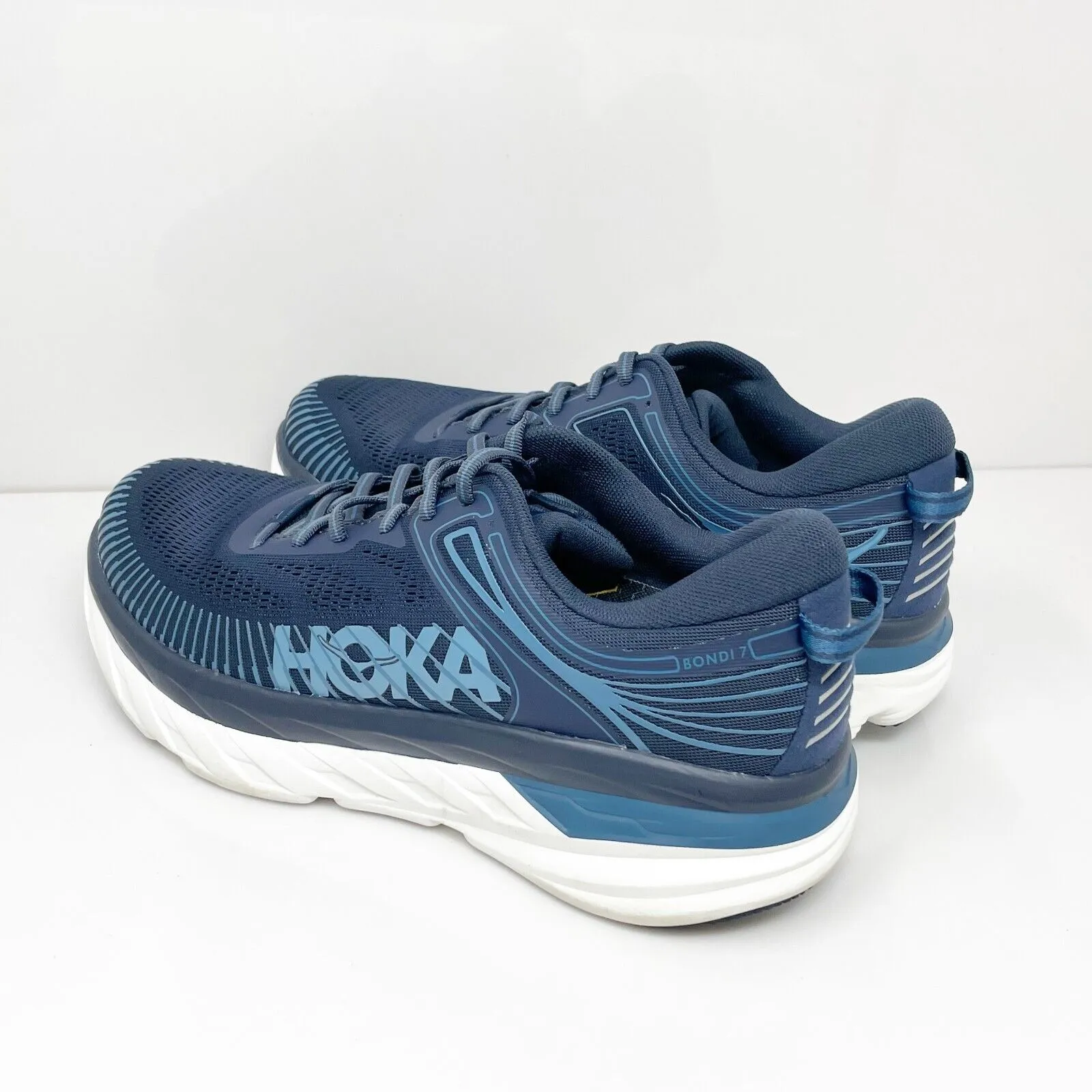 Hoka One One Mens Bondi 7 1110518 OTRS Blue Running Shoes Sneakers Size 10