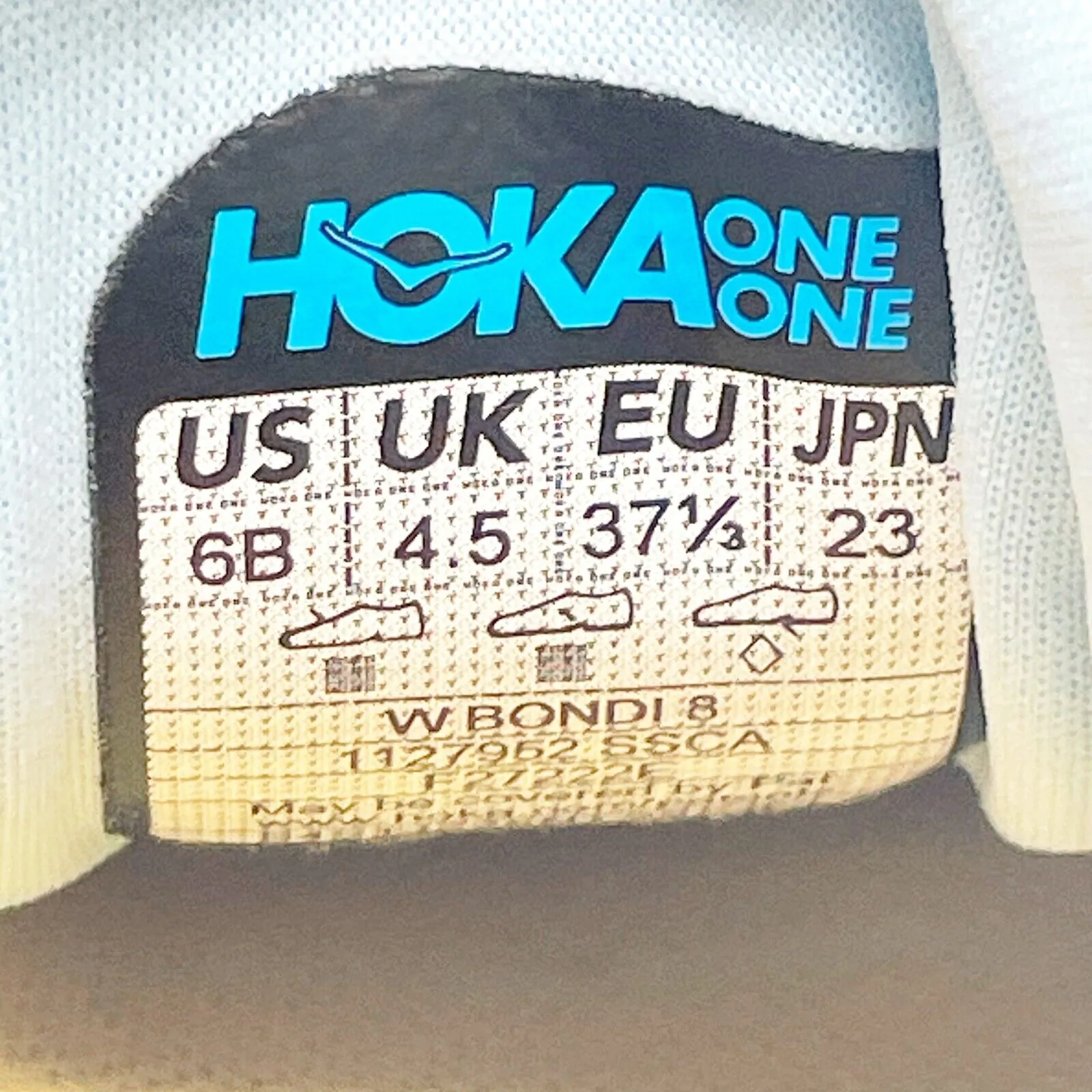 Hoka One One Womens Bondi 8 1127952 SSCA Blue Running Shoes Sneakers Size 6 B