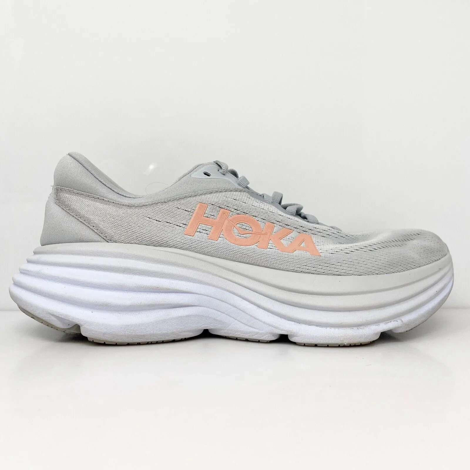 Hoka One One Womens Bondi 8 1127954 HMLR Gray Running Shoes Sneakers Size 7 B