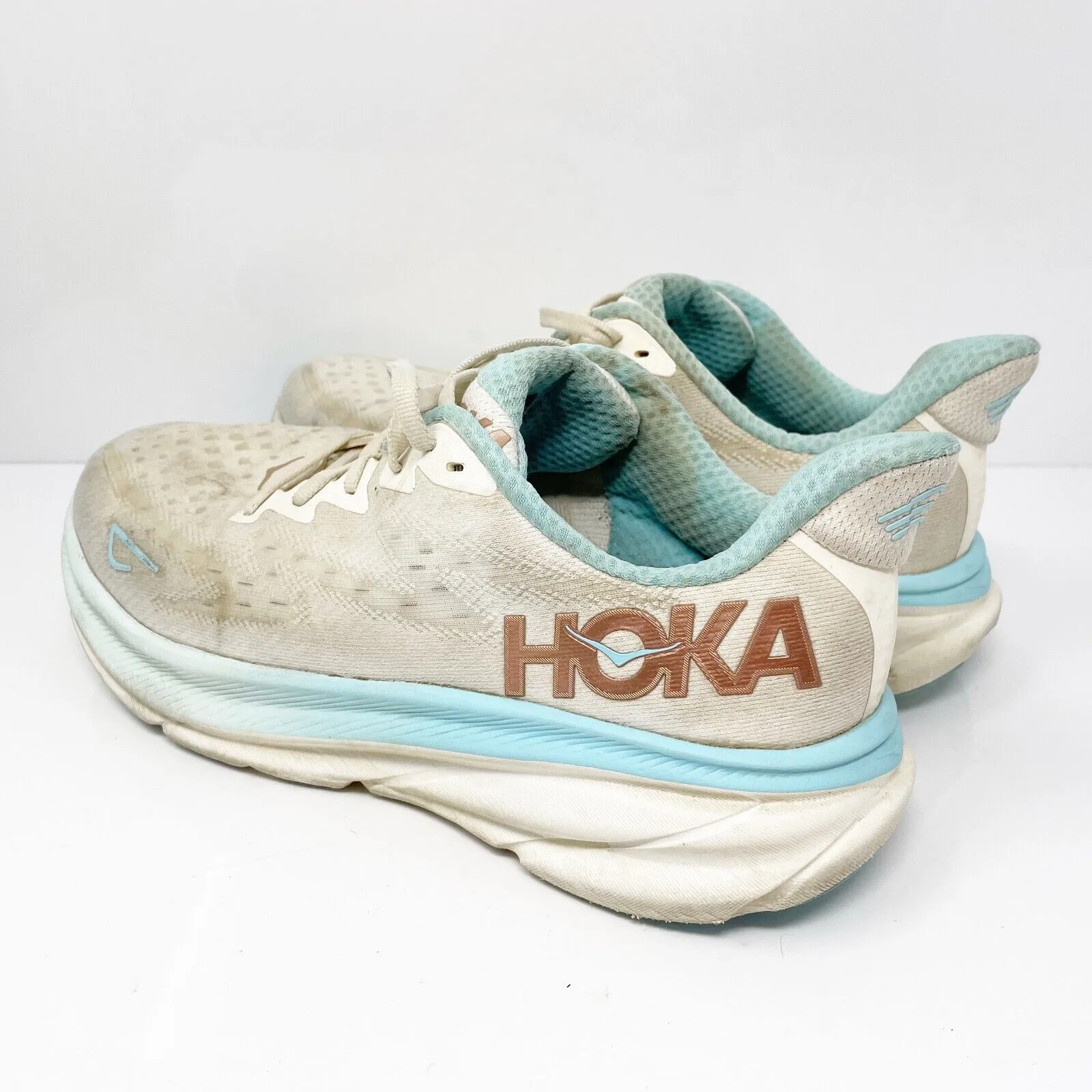 Hoka One One Womens Clifton 9 1127895 FTRS Beige Running Shoes Sneakers Size 9 B